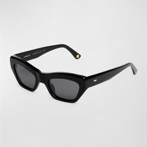 KIMEZE Concept 3 Black Acetate Cat-Eye Sunglasses